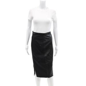 Stella McCartney Womens Textured Lined Slit Zip Fitted Skirt Black Size M